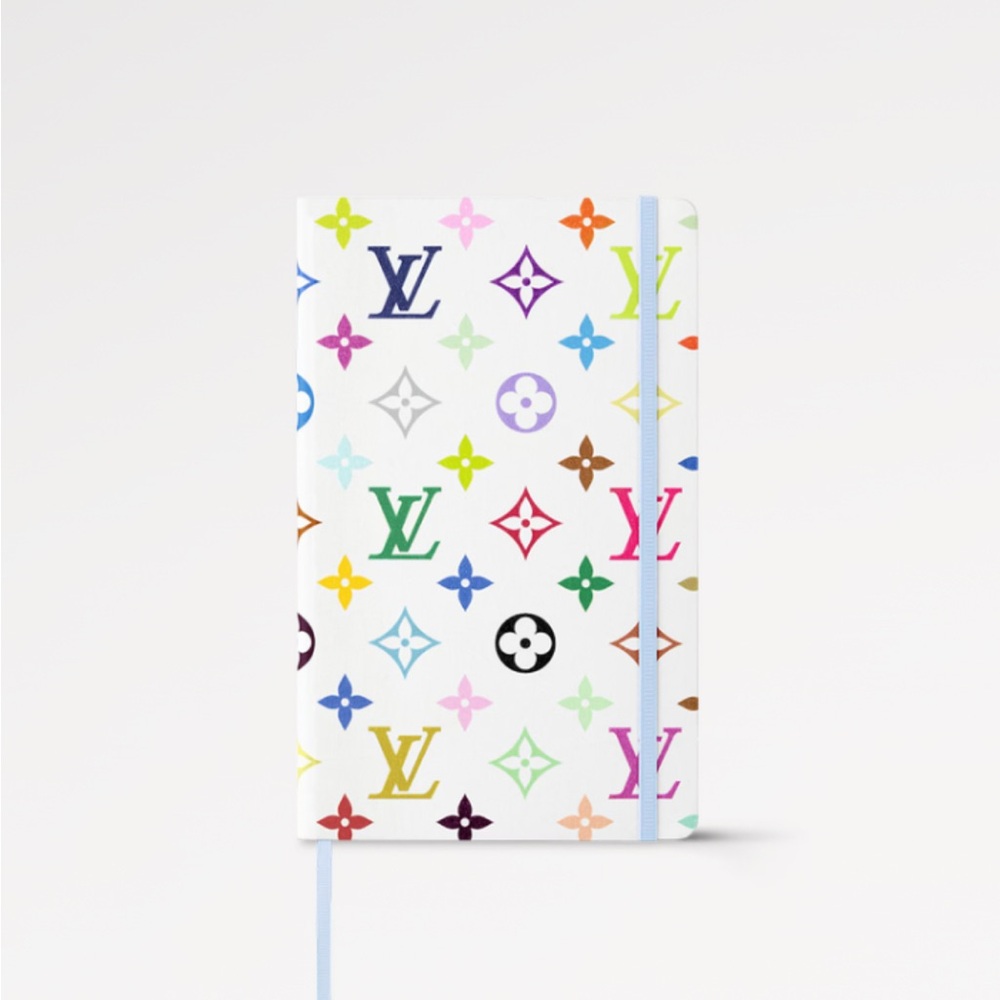 🩷NEW! Louis Vuitton x Takashi Murakami•White Multicolor Jane Notebook MM💜
